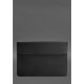 Придбати Шкіряний чохол-конверт на магнітах для MacBook 14 Чорний Crazy Horse, image , характеристики, відгуки