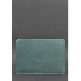 Придбати Чохол із натуральної шкіридля MacBook 13 дюйм Бірюзовий, image , характеристики, відгуки