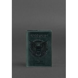 Придбати Шкіряна обкладинка для паспорта з американським гербом зелена, image , характеристики, відгуки