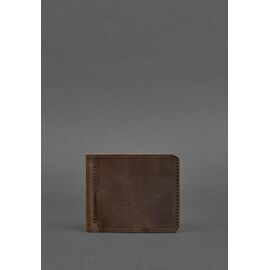 Придбати Чоловіче шкіряне портмоне темно-коричневе 1.0 затиск для грошей, image , характеристики, відгуки