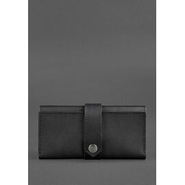 Купить Кожаный женский кошелек с застежкой черный 1.0, фото , характеристики, отзывы