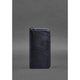 Придбати Шкіряне портмоне на блискавці 6.1 Темно-синє, image , характеристики, відгуки