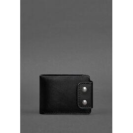 Купить Мужской кошелек на двух кнопках кожаный черный 9.0, фото , характеристики, отзывы