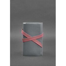 Придбати Жіночий шкіряний блокнот (Софт-бук) 1.0 Сірий з рожевим, image , характеристики, відгуки
