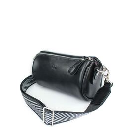 Купить Кожаная сумка поясная-кроссбоди Cylinder черная, фото , характеристики, отзывы