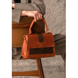 Придбати Жіноча шкіряна сумка Ester коньячно-коричнева вінтажна, image , характеристики, відгуки