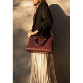 Придбати Жіноча шкіряна сумка Fancy бордова краст, image , характеристики, відгуки