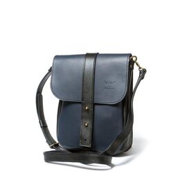 Придбати Чоловіча шкіряна сумка Mini Bag синьо-чорна, image , характеристики, відгуки