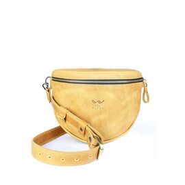 Купить Кожаная сумка поясная-кроссбоди Vacation желтая винтажная, фото , характеристики, отзывы