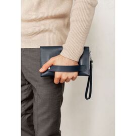 Купить - Кожаный мужской клатч-барсетка 3.0 синий краст, фото , характеристики, отзывы