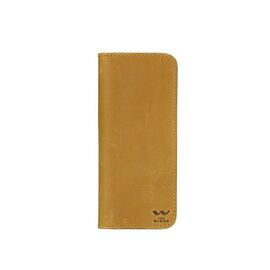 Придбати Шкіряне портмоне Middle жовте вінтажний, image , характеристики, відгуки