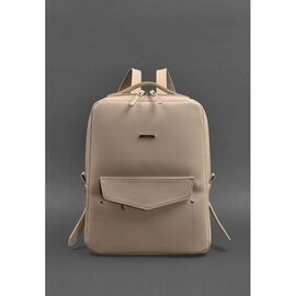 Купить - Кожаный женский городской рюкзак на молнии Cooper светло-бежевый краст, фото , характеристики, отзывы