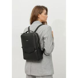 Купить - Кожаный женский городской рюкзак на молнии Cooper черный флотар, фото , характеристики, отзывы