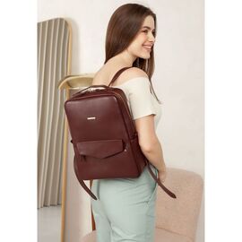 Купить - Кожаный городской женский рюкзак на молнии Cooper бордовый, фото , характеристики, отзывы