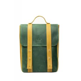 Придбати Шкіряний рюкзак 13 &quot;зелено-жовтий вінтажний, image , характеристики, відгуки