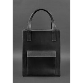 Купить - Кожаная женская сумка шоппер Бэтси с карманом черная, фото , характеристики, отзывы