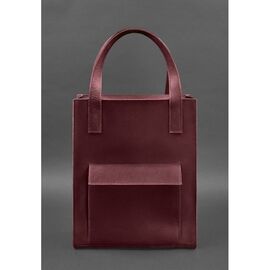 Придбати - Шкіряна жіноча сумка шоппер Бетсі з кишенею бордова, image , характеристики, відгуки