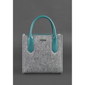 Купить - Фетровая женская сумка-кроссбоди Blackwood с кожаными бирюзовыми вставками, фото , характеристики, отзывы