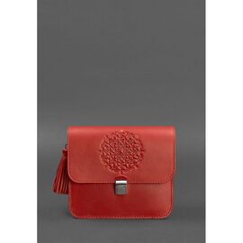 Купить - Кожаная женская бохо-сумка Лилу красная, фото , характеристики, отзывы
