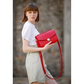 Придбати Жіноча шкіряна сумка-кроссбоді Lola червона, image , характеристики, відгуки