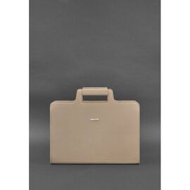 Купить - Женская кожаная сумка для ноутбука и документов светло-бежевая, фото , характеристики, отзывы
