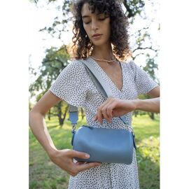 Придбати Шкіряна сумка поясная-кроссбоди Cylinder блакитна, image , характеристики, відгуки