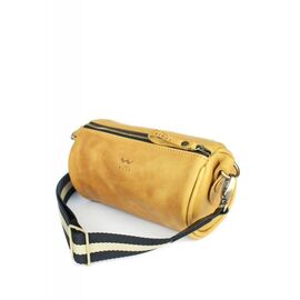 Купить - Кожаная сумка поясная-кроссбоди Cylinder желтая винтажная, фото , характеристики, отзывы