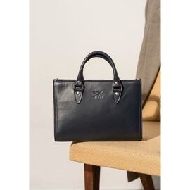 Придбати Жіноча шкіряна сумка Fancy синя, image , характеристики, відгуки