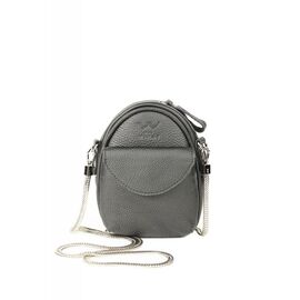 Купить Кожаная женская мини-сумка Kroha черная зернистая, фото , характеристики, отзывы
