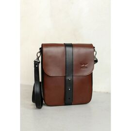 Придбати Чоловіча шкіряна сумка Mini Bag коричнево-чорна, image , характеристики, відгуки