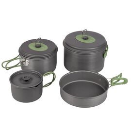 Придбати - Набір посуду Bo-Camp Explorer 4 Pieces Hard Anodized Grey/Green (2200244), image , характеристики, відгуки