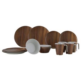Придбати Сервіз столовий Gimex Tableware Nature 16 Pieces 4 Person Wood (6913100), image , характеристики, відгуки