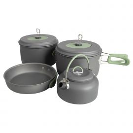 Купить Набір посуду Bo-Camp Explorer XL 4 Pieces Hard Anodized Grey/Green (2200249), фото , характеристики, отзывы