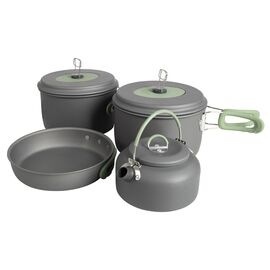 Купити Набір посуду Bo-Camp Explorer XL 4 Pieces Hard Anodized Grey/Green (2200249), image , характеристики, відгуки