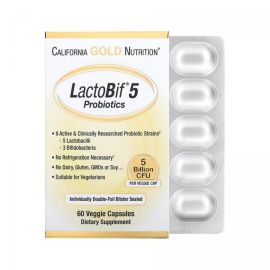 Купить LactoBif 5 Probiotics - 60 veg caps, фото , характеристики, отзывы