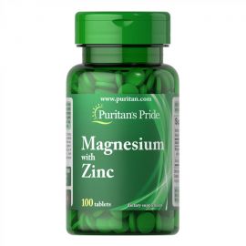 Купить Магний и цинк ( Magnesium with Zinc ) - 100 tabs - Puritans Pride, фото , характеристики, отзывы