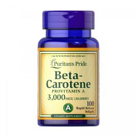 Купить Бета-каротин (Beta-Carotene 10000 IU)  - 100 softgels - Puritans Pride, фото , характеристики, отзывы