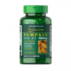 Купить Органическое масло из семян тыквы (Pumpkin Seed oil) 1000mg - 100 softgels - Puritans Pride, фото , характеристики, отзывы