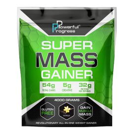 Купить Углеводно-белковая смесь Super Mass Gainer - 4000g Coconut (Кокос) - Powerful Progress, фото , характеристики, отзывы