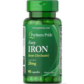 Придбати Easy Iron 28 mg (Iron Glycinate) - 90 Capsules, image , характеристики, відгуки