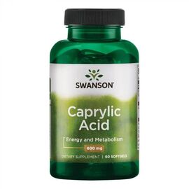 Купить Каприловая кислота (Caprylic Acid)  600mg - 60 soft - Swanson, фото , характеристики, отзывы