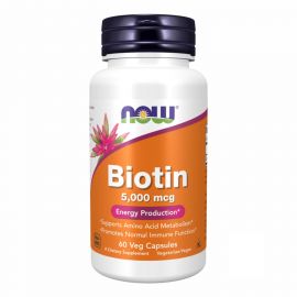 Купить Биотин (BIOTIN) 5000mcg - 60 vcaps - Now Foods, фото , характеристики, отзывы