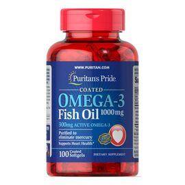 Купити Omega-3 Fish Oil 1000 mg (300 mg Active Omega-3) - 100 Softgels, image , характеристики, відгуки