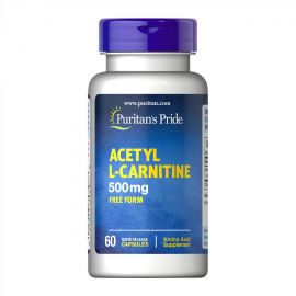 Купить Ацетил L-Карнітин (Acetyl L-Carnitine)   500 mg - 60 Capsules - Puritans Pride, фото , характеристики, отзывы