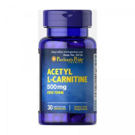 Придбати Ацетил L-Карнітин (Acetyl L-Carnitine)  500mg - 30caps - Puritans Pride, image , характеристики, відгуки