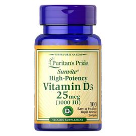 Придбати Vitamin D3 25mcg 1000IU - 100softgels, image , характеристики, відгуки