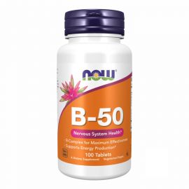 Купить Витамин B-50 - 100 tabs - Now Foods, фото , характеристики, отзывы