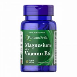 Придбати Магній і Вітамін В6 ( Magnesium Vitamin B6 ) - 90tab - Puritans Pride, image , характеристики, відгуки