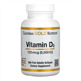 Купить Vitamin D3 125mcg (5000IU) - 360 fish softgels, фото , характеристики, отзывы