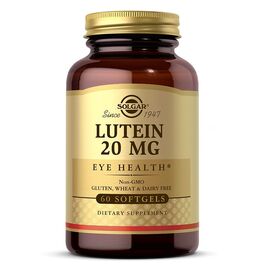 Купить Витамины для глаз Lutein 20mg - 60 softgels - Solgar, фото , характеристики, отзывы